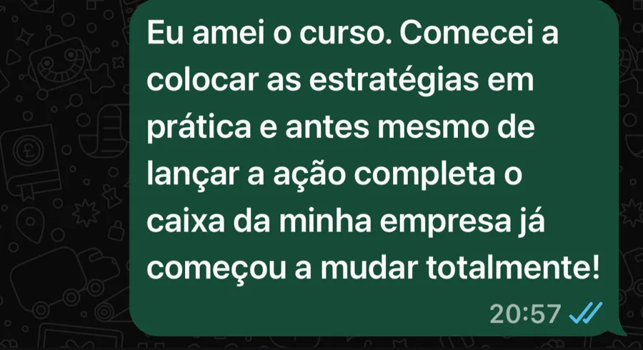 Depoimento de aluna 4 enviado pelo WhatsApp
